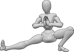 Pose Reference- Half squat yoga pose - Female is doing yoga, doing a half squat yoga pose