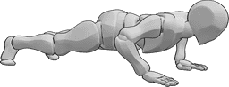 Pose Reference- Male push up pose - Male is doing push ups on the ground