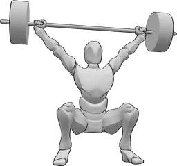 Pose Reference- Male powerlifting pose - Male is exercising powerlifting, professional heavy weight lifting pose