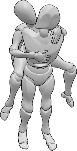 Pose Reference- piggyback  - man giving woman a piggyback