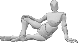 Pose Reference- Male lying model pose - Male model is lying and posing