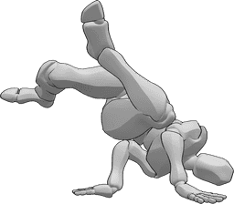 Pose Reference- Breakdance raising legs pose - Male is doing breakdance, raising both legs in the air pose