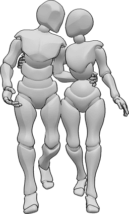 Referência de poses- Poses de caminhada do casal