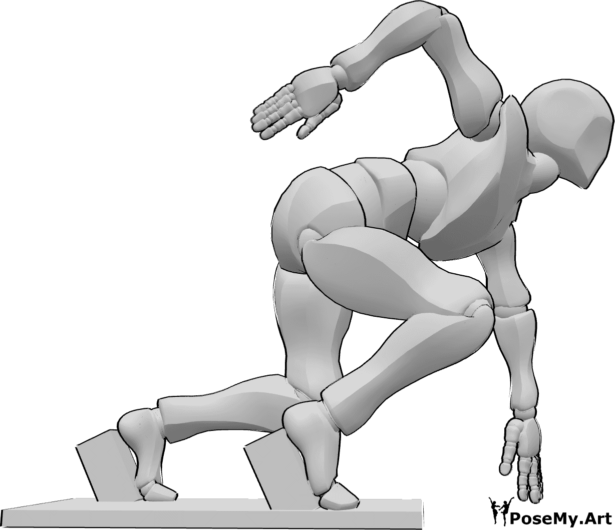 Pose Reference- Athletic male sprinter pose - Professional male sprinter pose, athletic male fast running pose