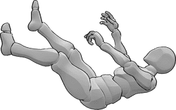 Référence des poses- Pose de l'eau qui tombe - Homme tombant dans l'eau pose