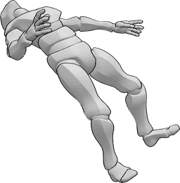 Riferimento alle pose- Posa da knockout maschile - Il maschio sta cadendo a causa di un ko