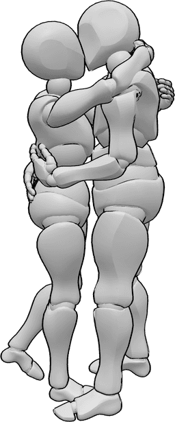 Referencia de poses- hombre y mujer besandose - hombre y mujer abrazándose y besándose