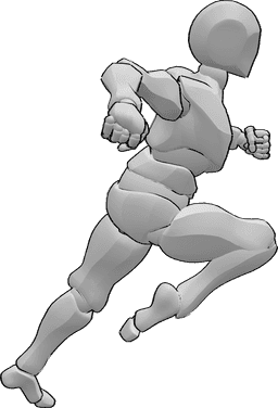 Posen-Referenz- Superheld Mann läuft -  Mann läuft