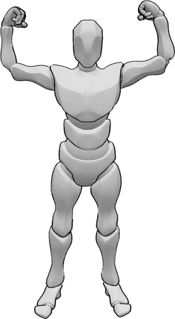 Posen-Referenz- Superheld Mann flexing - Mann beugt sich