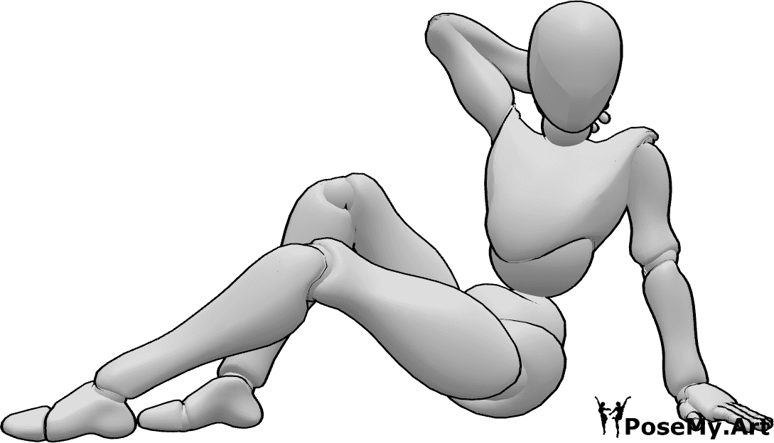 Pose Reference- Female sitting pose - Female is sitting and posing like a model pose
