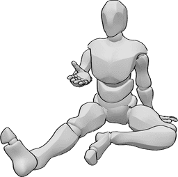 Referência de poses- homem sentado no chão com as pernas dobradas - homem sentado no chão com as pernas dobradas