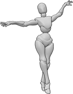 Referencia de poses- Bailarina en pose de baile - Bailarina en pose estética
