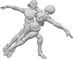 Referencia de poses- Postura de ballet masculino femenino - Mujer y hombre bailan ballet, el hombre sujeta a la mujer