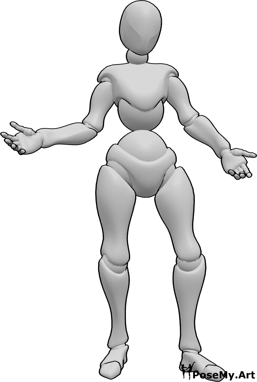 Pose Reference- Female confused gesture pose - Female 