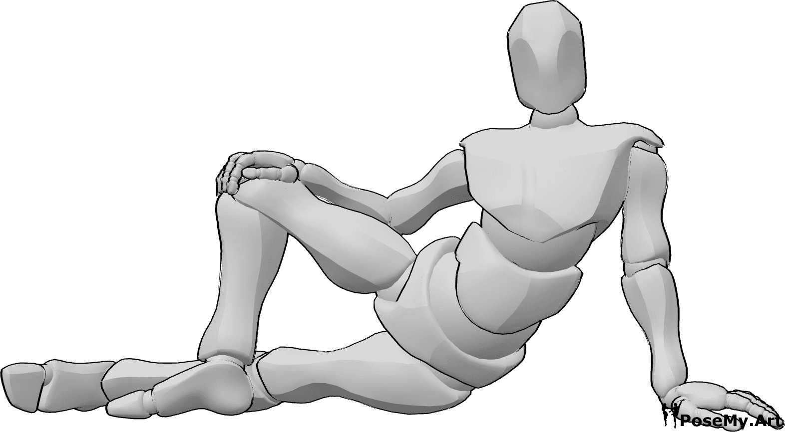 Pose Reference- Male lying model pose - Male model is lying and posing