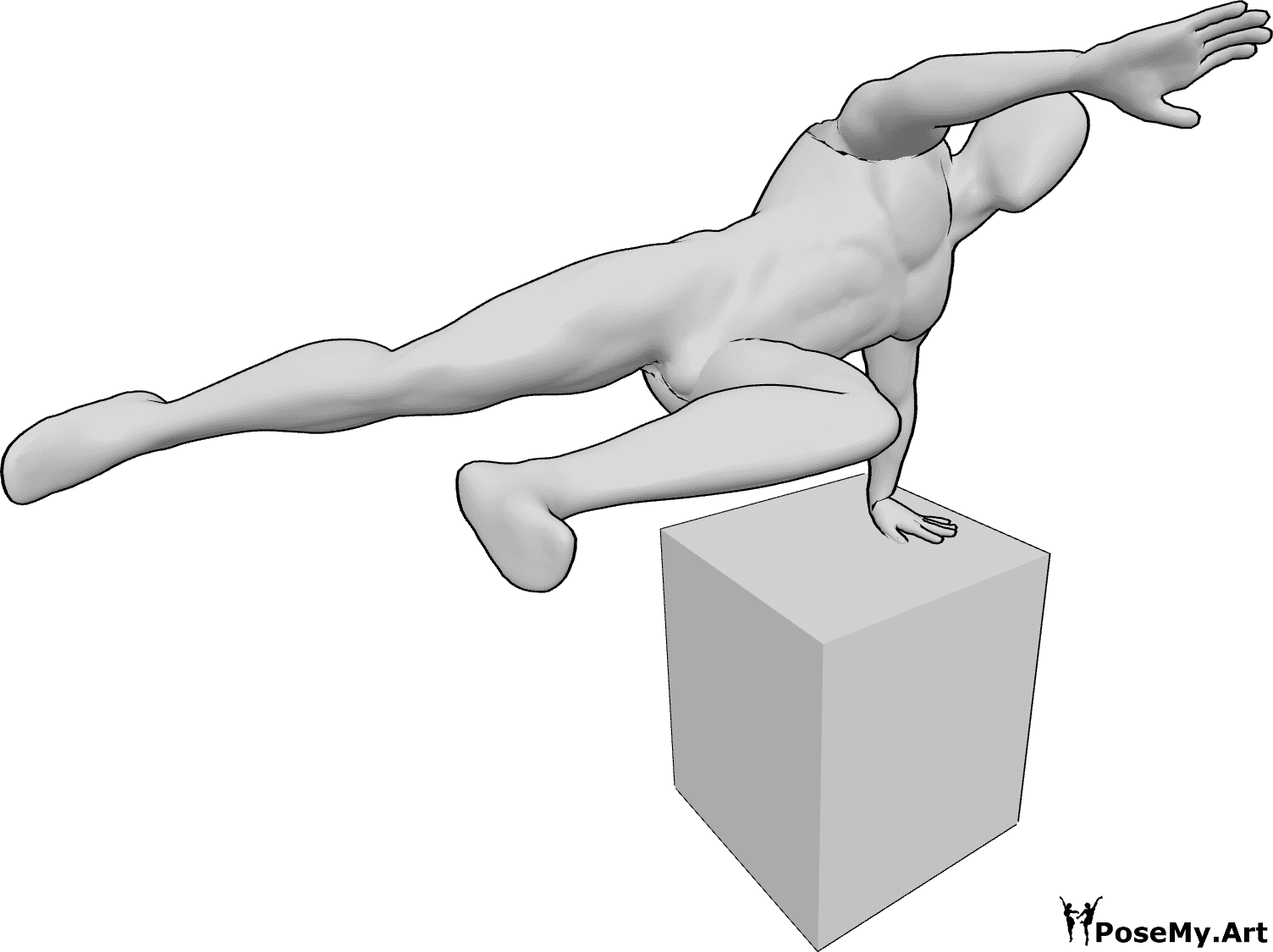 Pose Reference- Jumping around an obstacle - A realistic model jumping around an obstacle