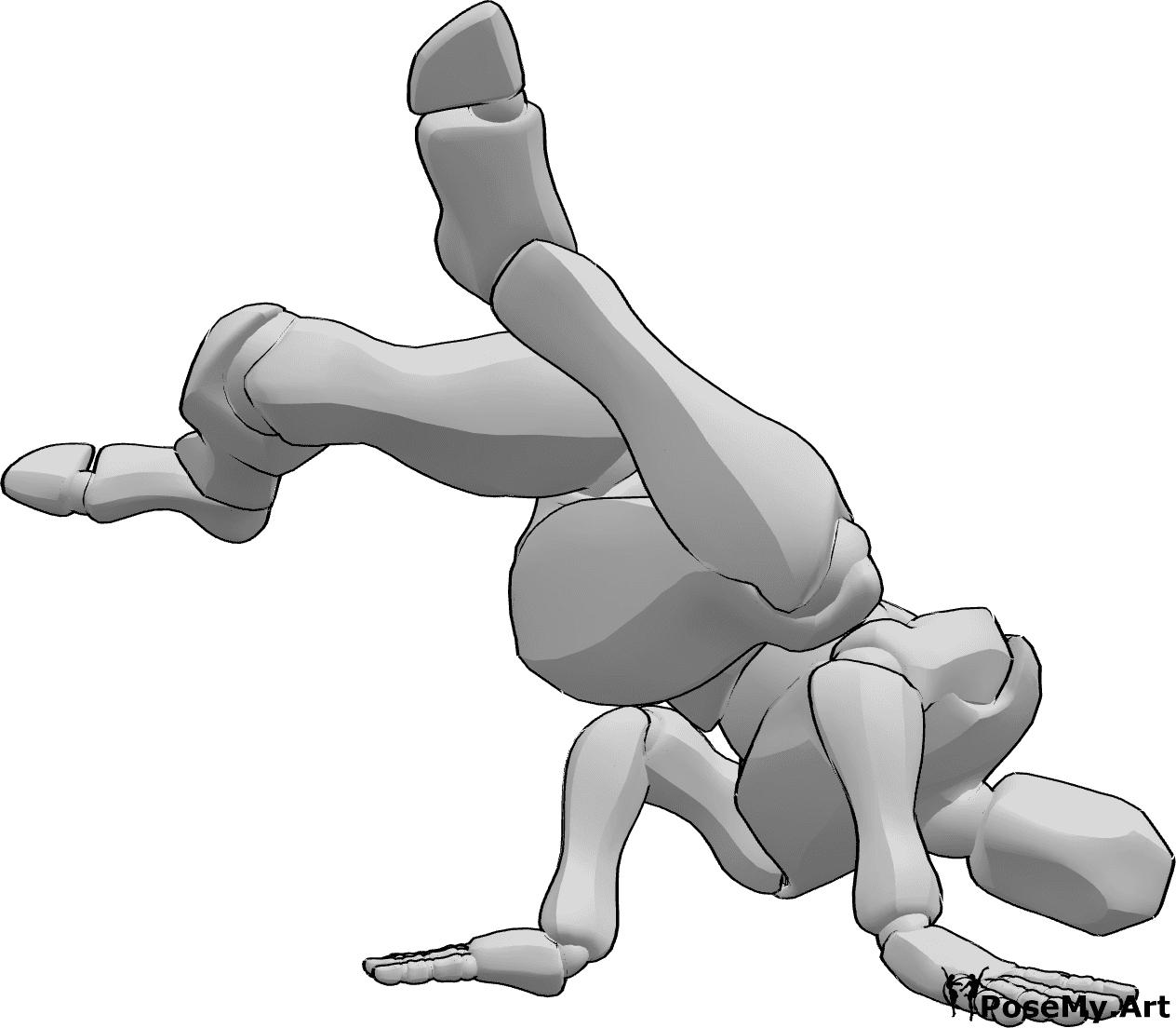 Pose Reference- Breakdance raising legs pose - Male is doing breakdance, raising both legs in the air pose