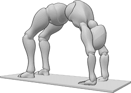Referencia de poses- Postura de puente - Mujer haciendo yoga, haciendo un puente sobre la esterilla de yoga