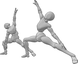 Referencia de poses- Postura de yoga masculina femenina - Hombre y mujer hacen yoga juntos