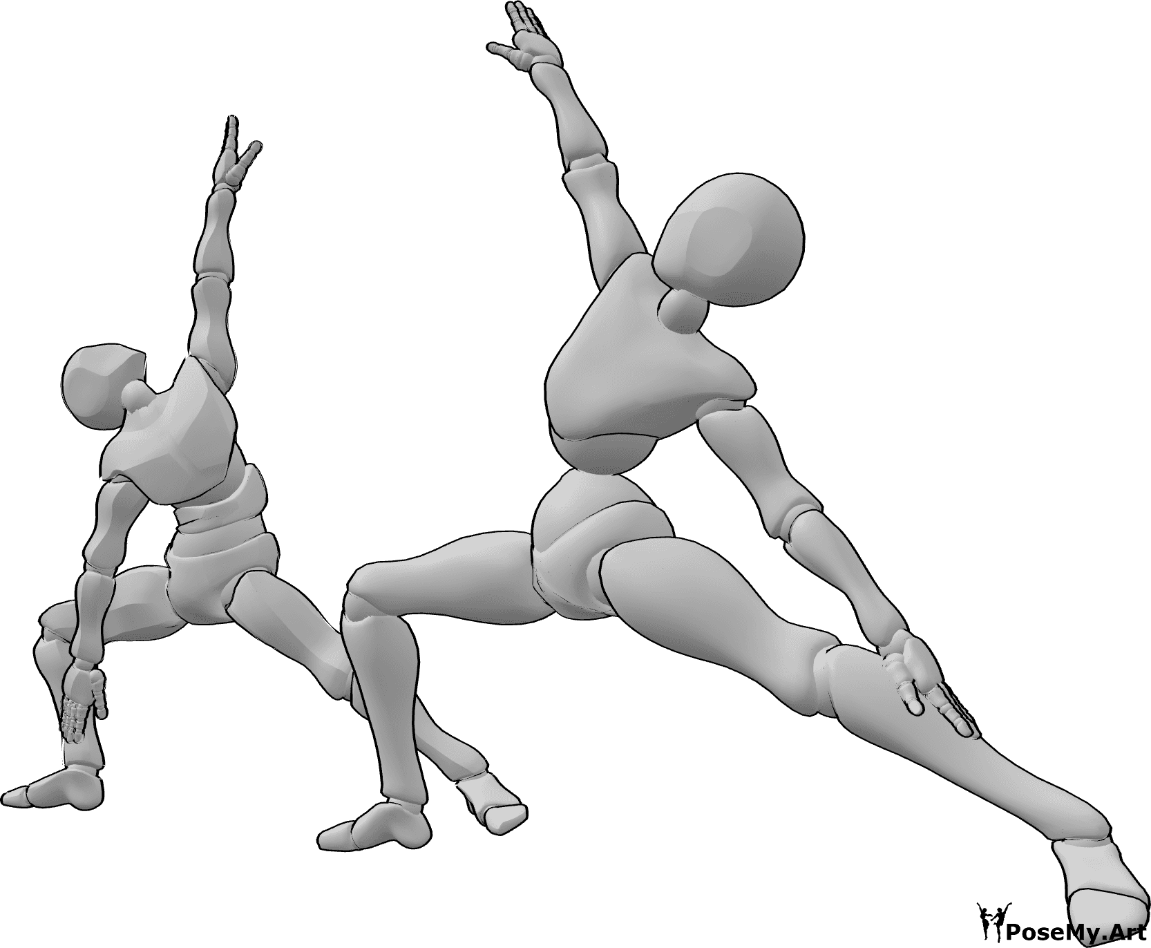 Pose Reference- Male female yoga pose - Male and female are doing yoga together