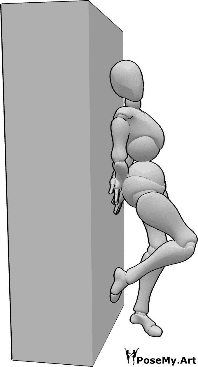 Pose Reference- Female standing against wall - Female standing against a wall in a cute pose