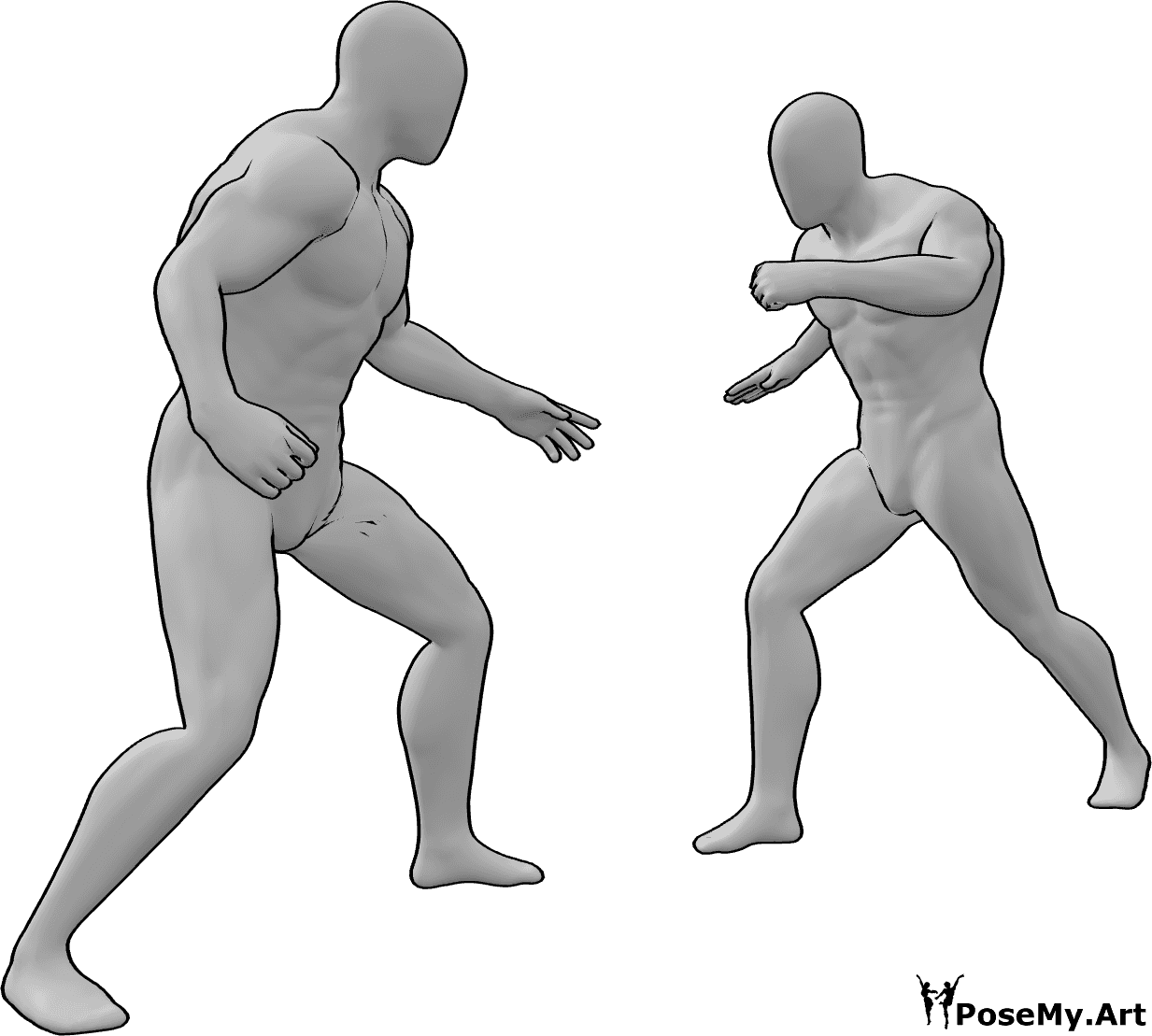 Pose Reference- fight two man professional - two males fighting professional posses