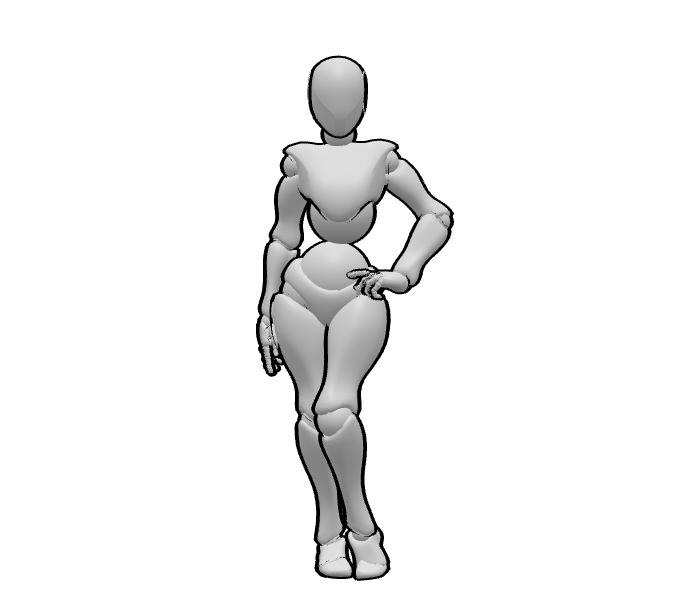 female pose hand on hip