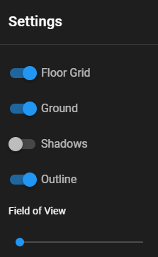 Settings menu