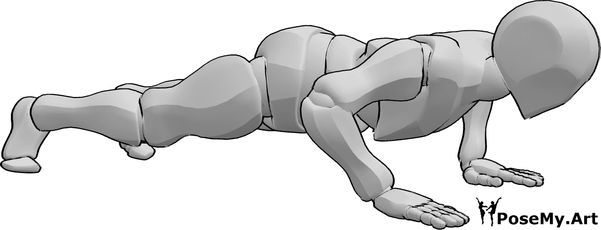 Pose Reference - Male push up pose - Male is doing push ups on the ground