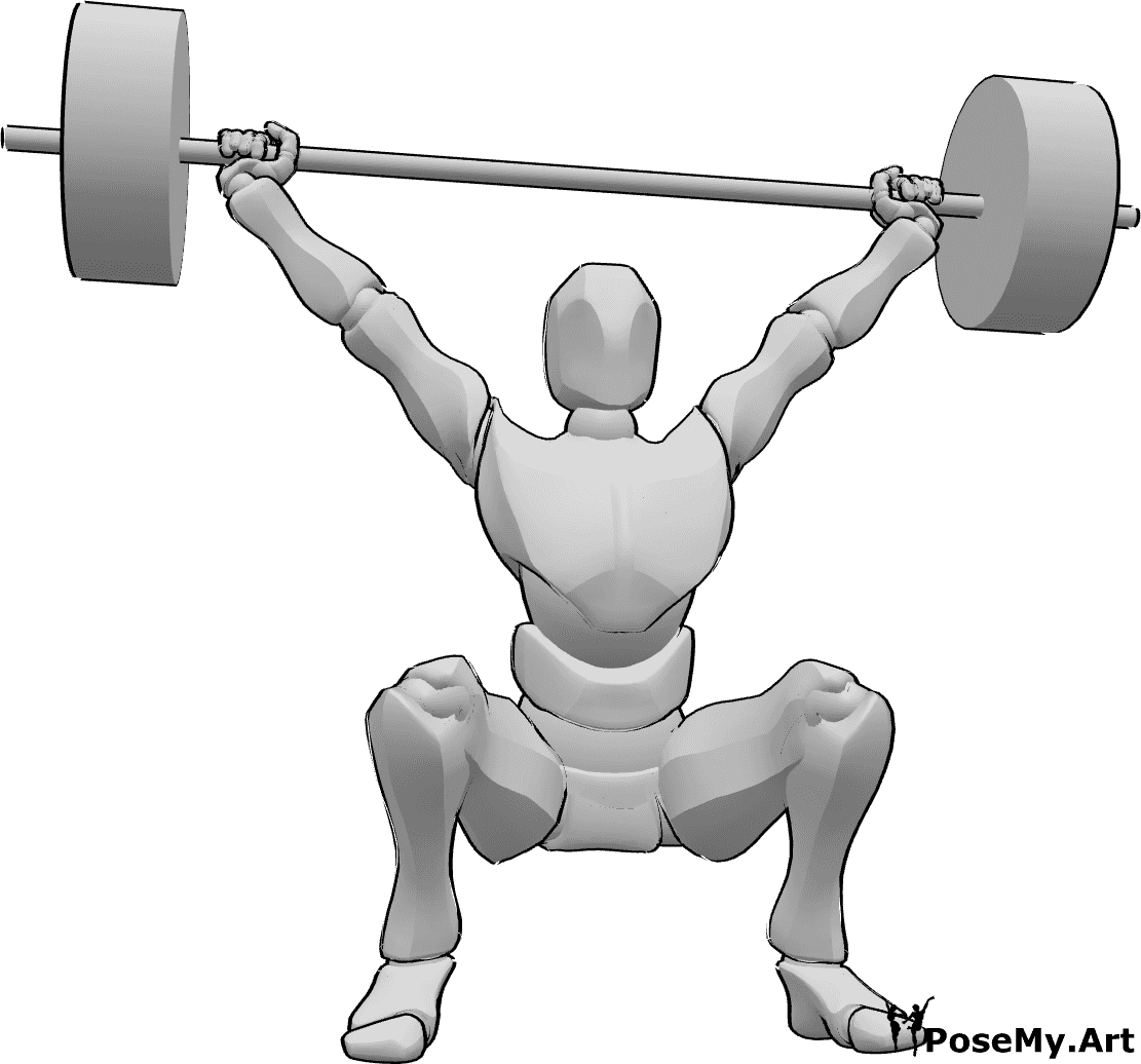 Pose Reference - Male powerlifting pose - Male is exercising powerlifting, professional heavy weight lifting pose