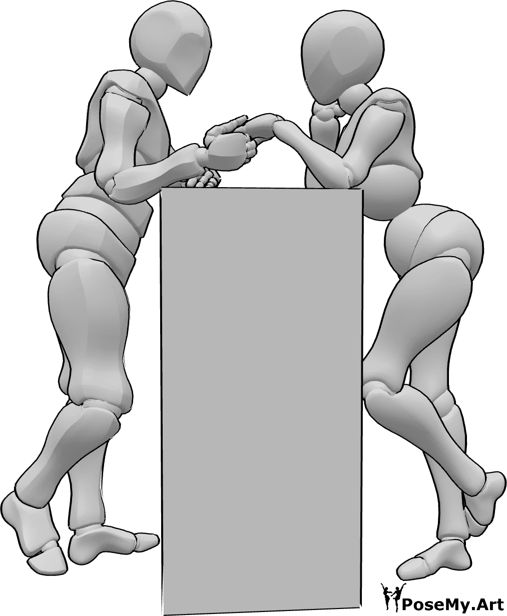 Pose Reference - Romantic kissing hand pose - Female and male are standing, leaning on a table, the male is about to kiss the female's hand