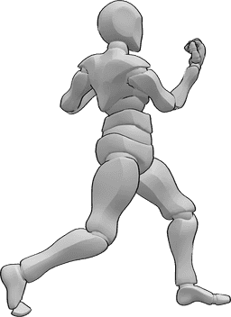 Referência de poses- Pose de uppercut de direita - Macho está a lançar um uppercut de direita, boxe punching com a mão direita