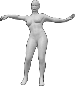 Pose Reference- Female dancing pose - Female is standing, dancing with her hands and looking forward