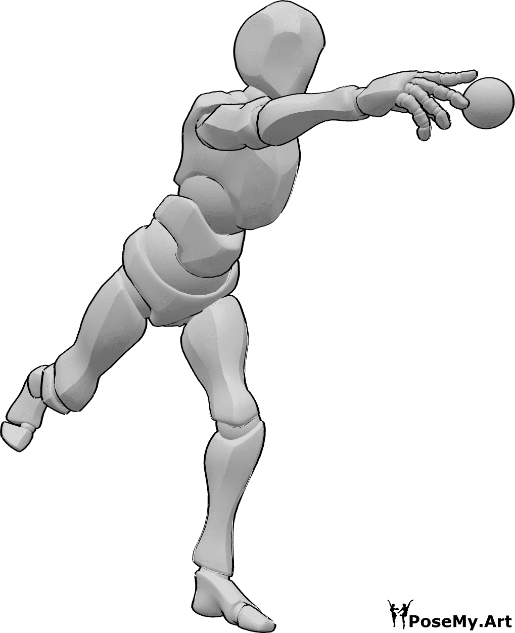 Referência de poses- Pose de lançamento de basebol - O jogador de basebol está de pé e atira a bola com a mão direita