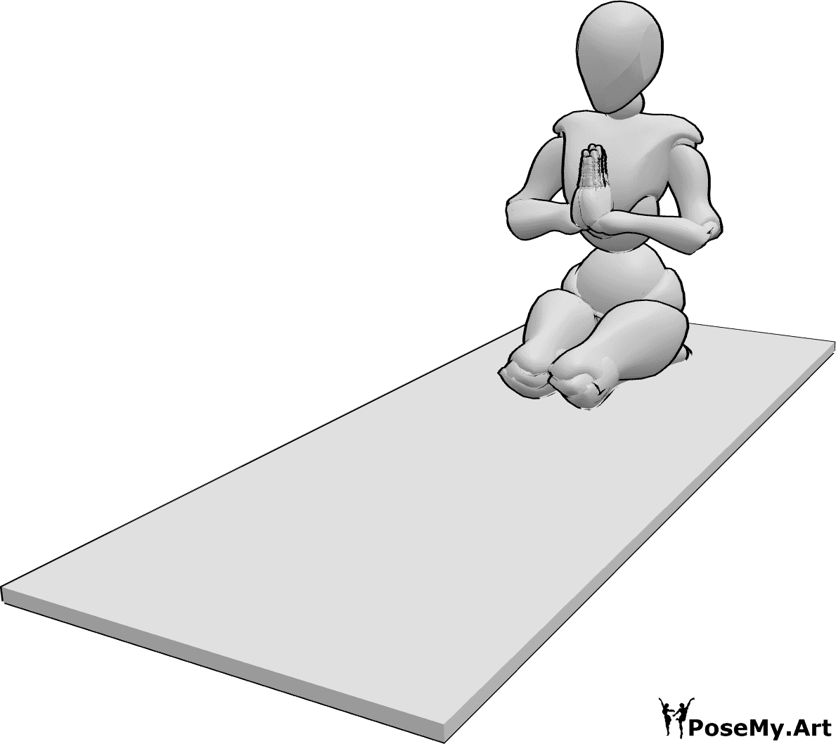 Référence des poses- Pose de yoga pour femme - La femme fait une pose de yoga