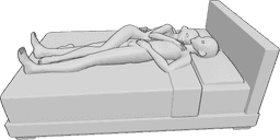 Posen-Referenz- Anime umarmt schlafen Pose - Anime weiblich und männlich Paar schläft zusammen, umarmen einander