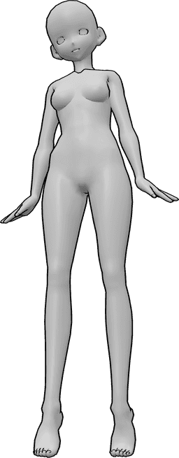 Referencia de poses- Postura anime de puntillas - Anime femenina está de puntillas, anime pies de puntillas pose