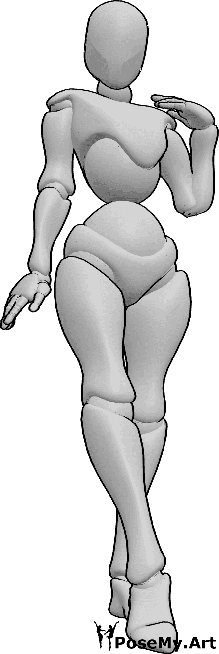 Referencia de poses- Postura femenina de pie - Mujer de pie y posando, enseñando la pierna, pose de moda de pie