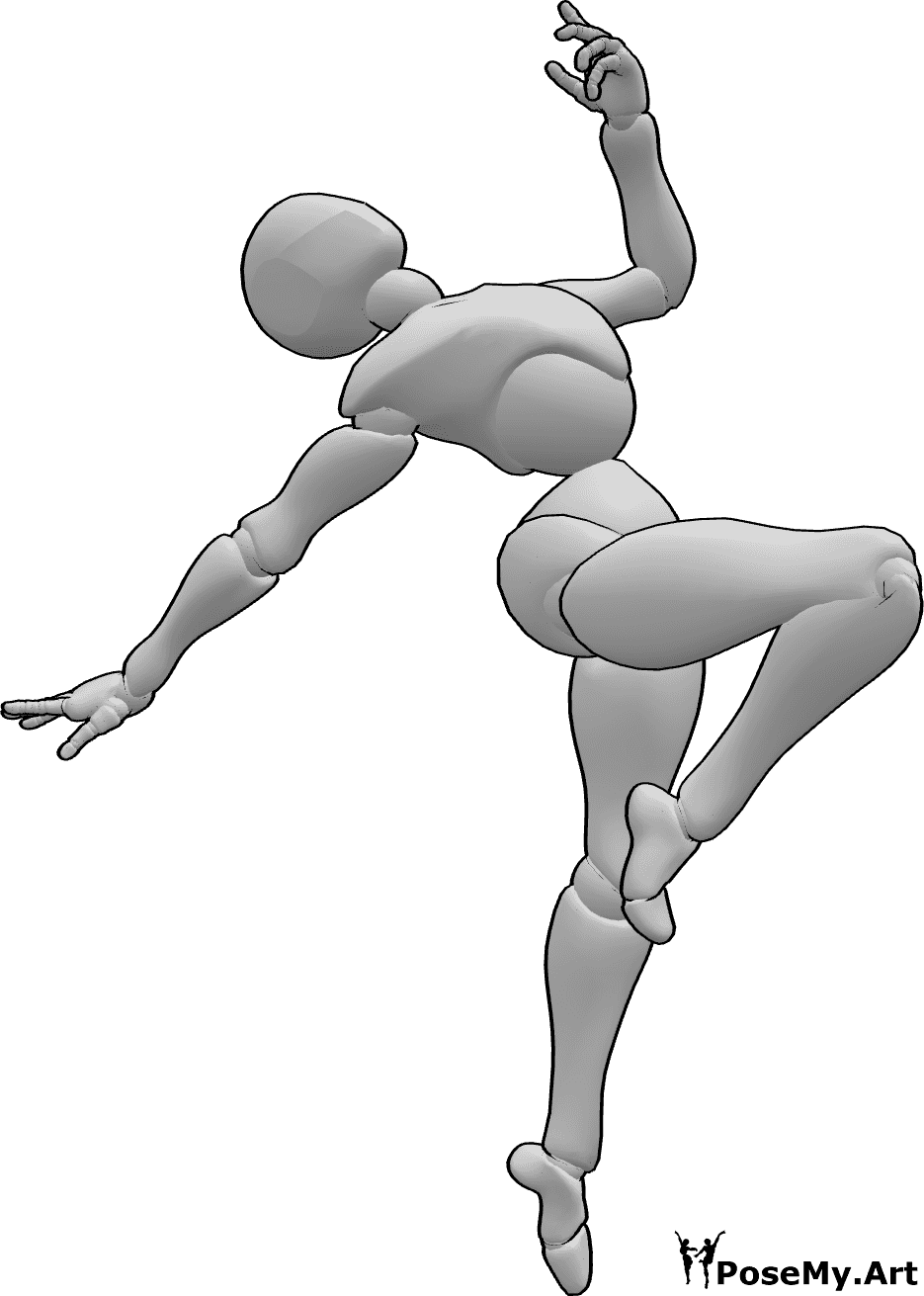 Referencia de poses- Estética pose de salto acrobático - Estética pose acrobática de salto en el aire