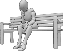 Posen-Referenz- Traurige sitzhaltungen