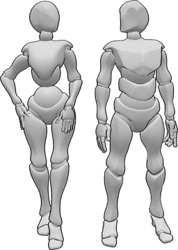Pose Reference - Female male standing pose - Female and male are standing next to each other pose