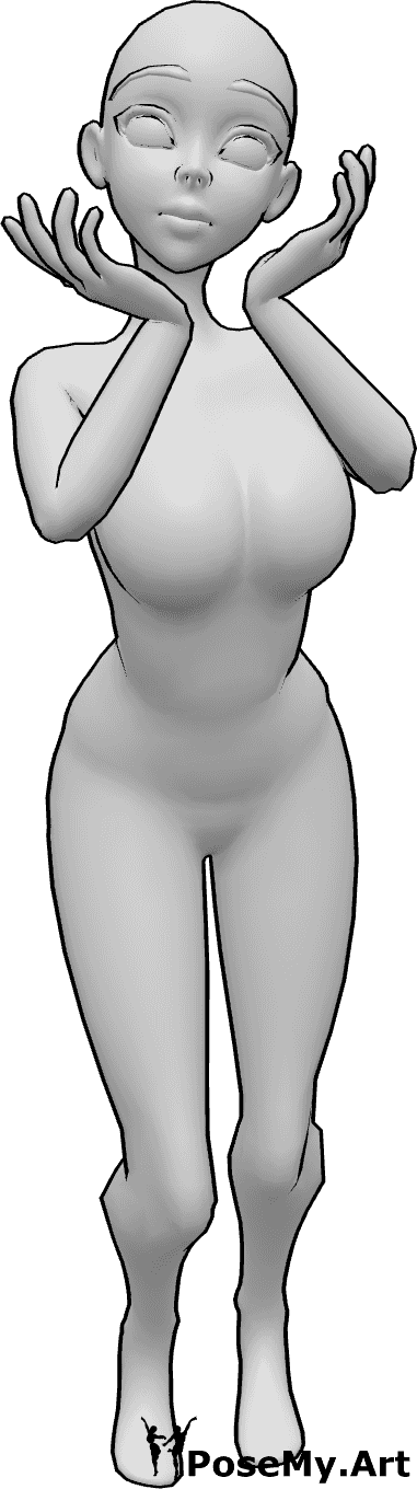 Référence des poses- Mignonne pose d'anime - Mignonne pose de femme animée
