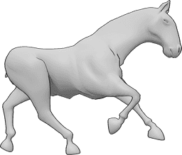 Pose Reference- Horse galloping pose - Horse is galloping, looking forward, horse drawing reference