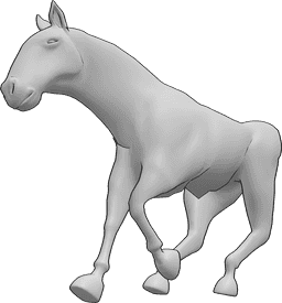 Pose Reference- Horse sliding stop pose - Horse sliding stop pose, dynamic horse pose