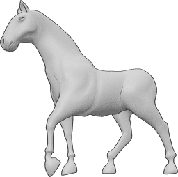 Pose Reference- Horse slowly walking pose - Horse is walking slowly and looking forward, horse walking pose