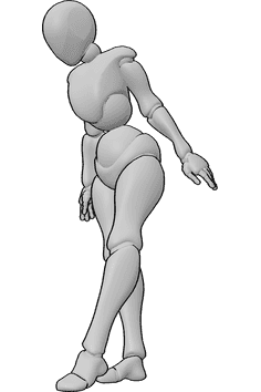 Pose Reference- Graceful bowing pose - Female is standing and bowing gracefully, female graceful bowing pose