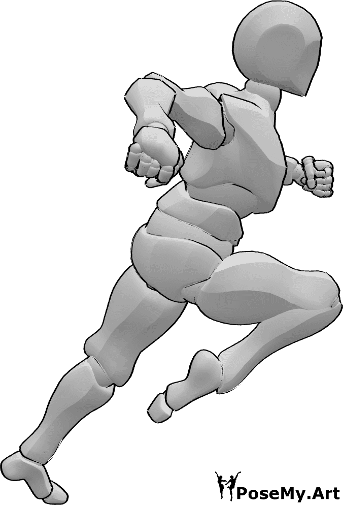 Pose Reference - superhero man running -  man running