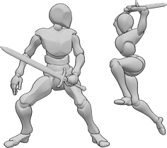 Référence des poses- Poses de combat à l'épée