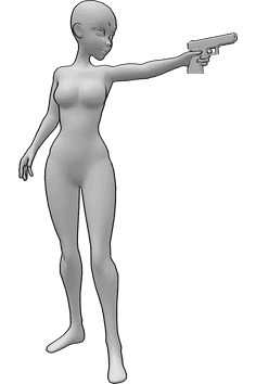 Anime Action Poses - Anime female sai pose