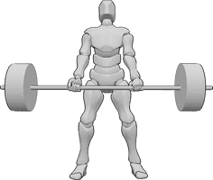 Pose Reference- Male weightlifter pose - Male is lifting heavy weight with both hands and looking up